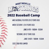 2022 Martinsville Mustangs Baseball Camp