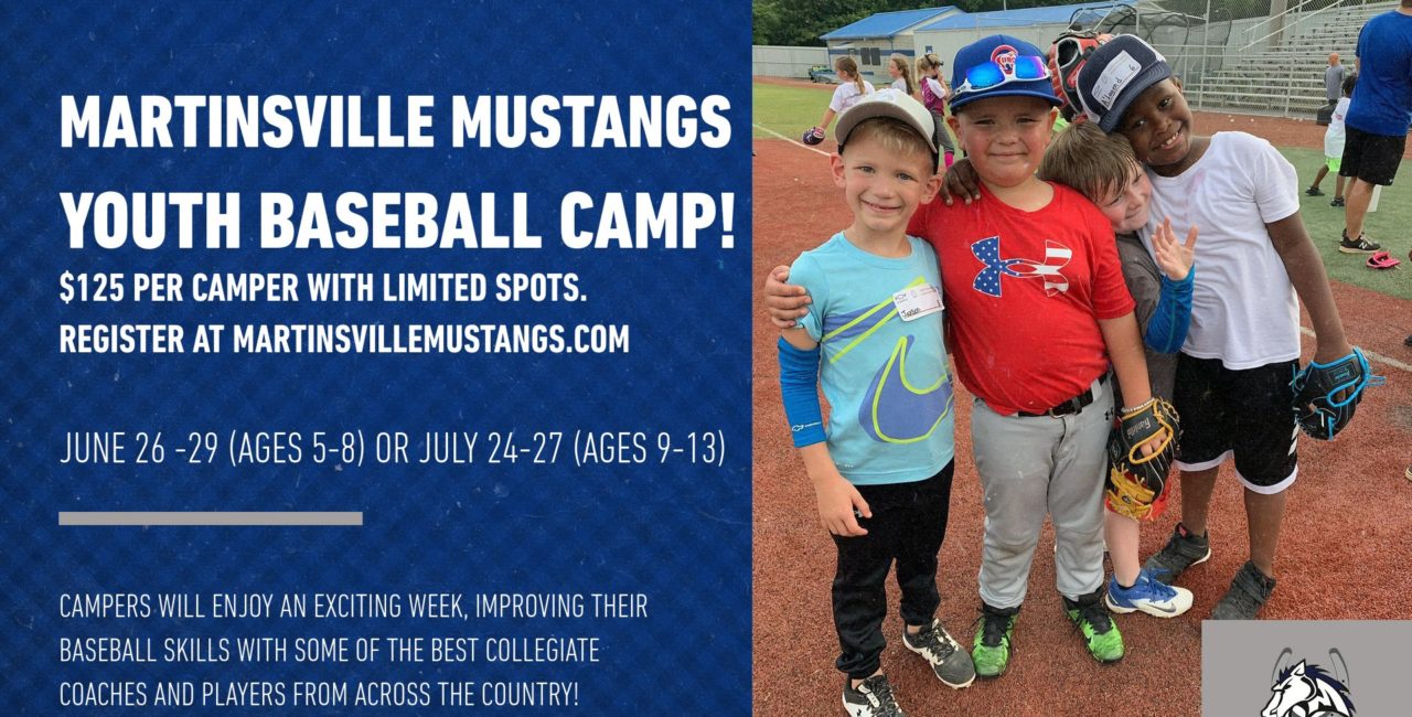 Register for 2023 Martinsville Mustangs Youth Baseball Camp!