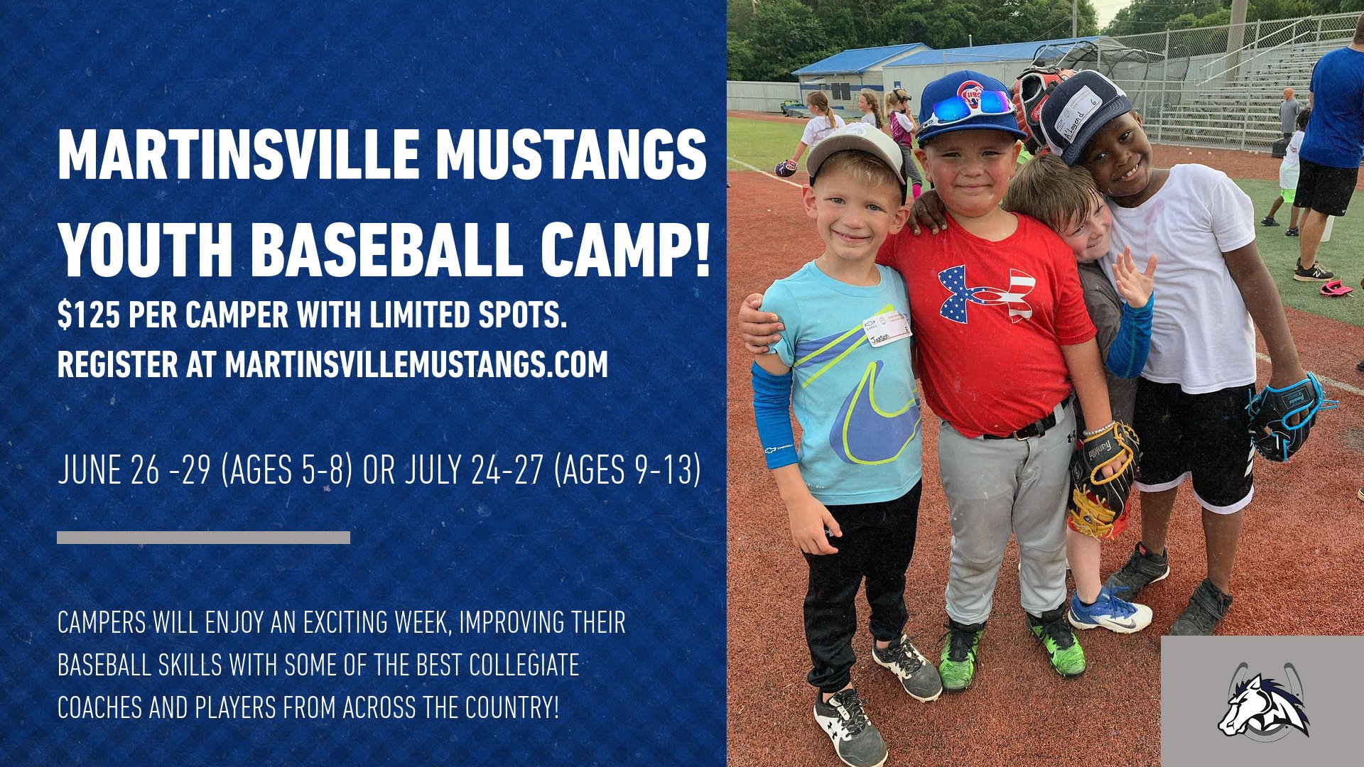 2023 Martinsville Mustangs Youth Baseball Camp
