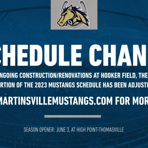 Martinsville Mustangs Announce 2023 Schedule Changes